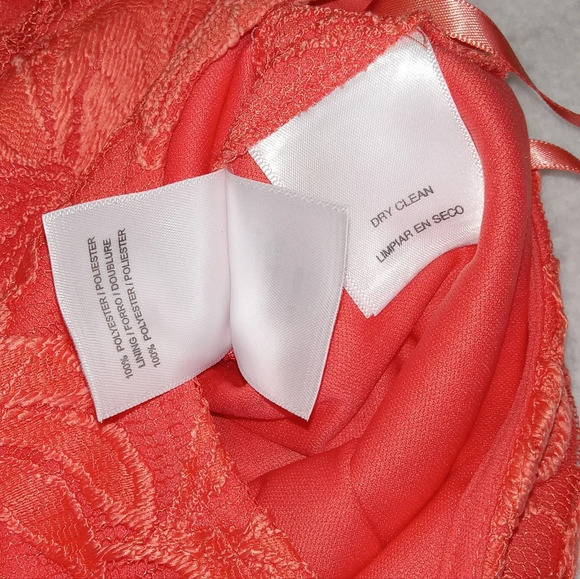 Kasper Orange Sleeveless Floral Lace Overlay Sheath Dress size 16 - Picture 7 of 11